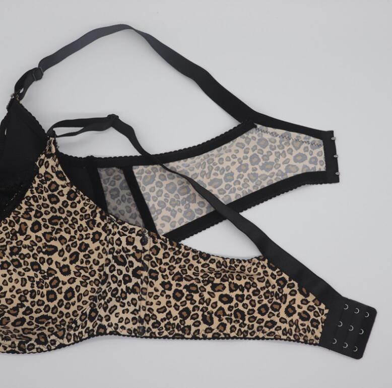 New Lace DEFG Cup Plus Size Bra Set Leopard Print Sexy Thin Foreign Trade Underwear European And American Style Bra