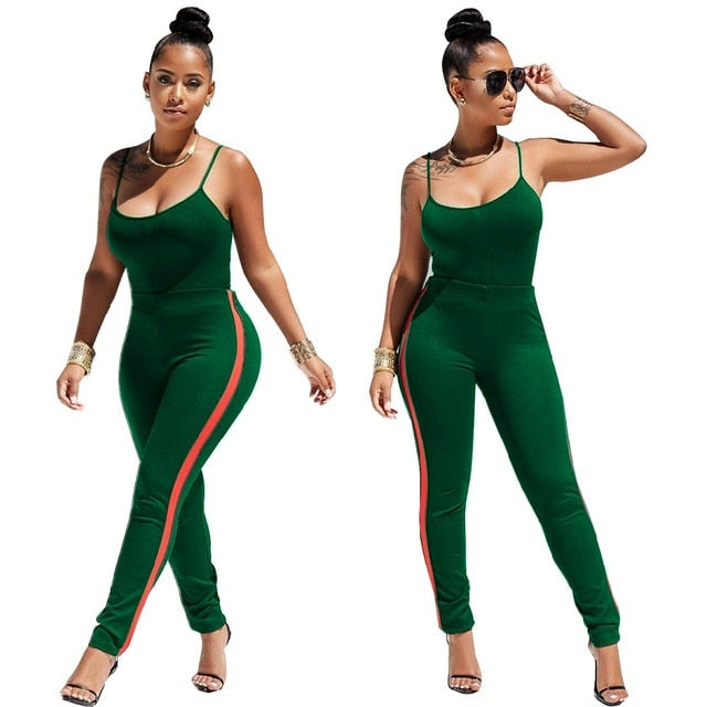 Fashion two piece set tracksuit women clothes Plus size Sexy halter top and pants
