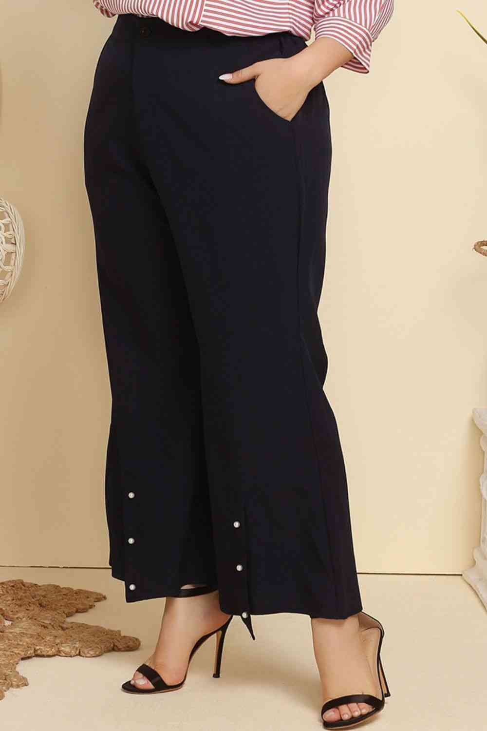 Plus Size Flare Hem Pants