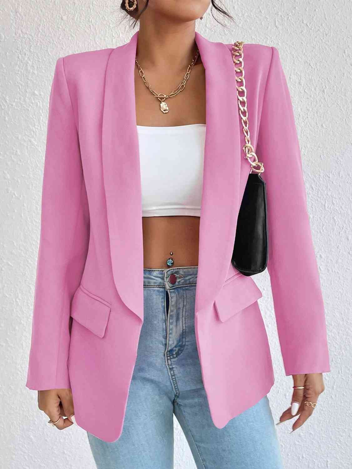 Shawl Collar Long Sleeve Blazer