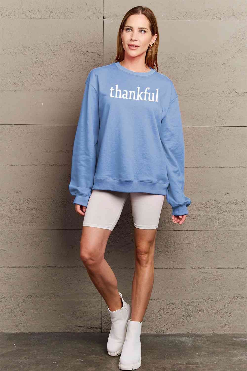 Simply Love Full Size THANKFUL Graphic Sweatshirt